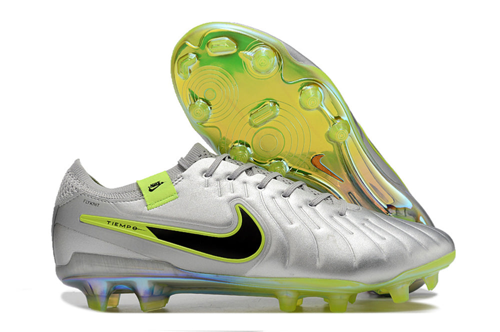 Nike Tiempo Legend - Metallic Gray | Chartreuse Green