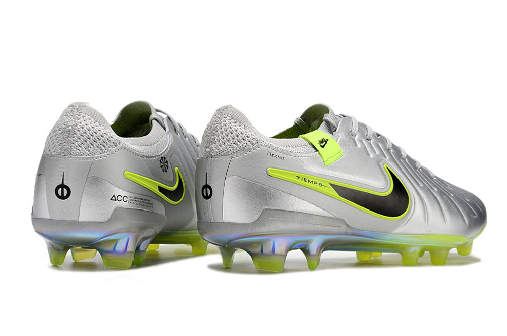 Nike Tiempo Legend - Metallic Gray | Chartreuse Green