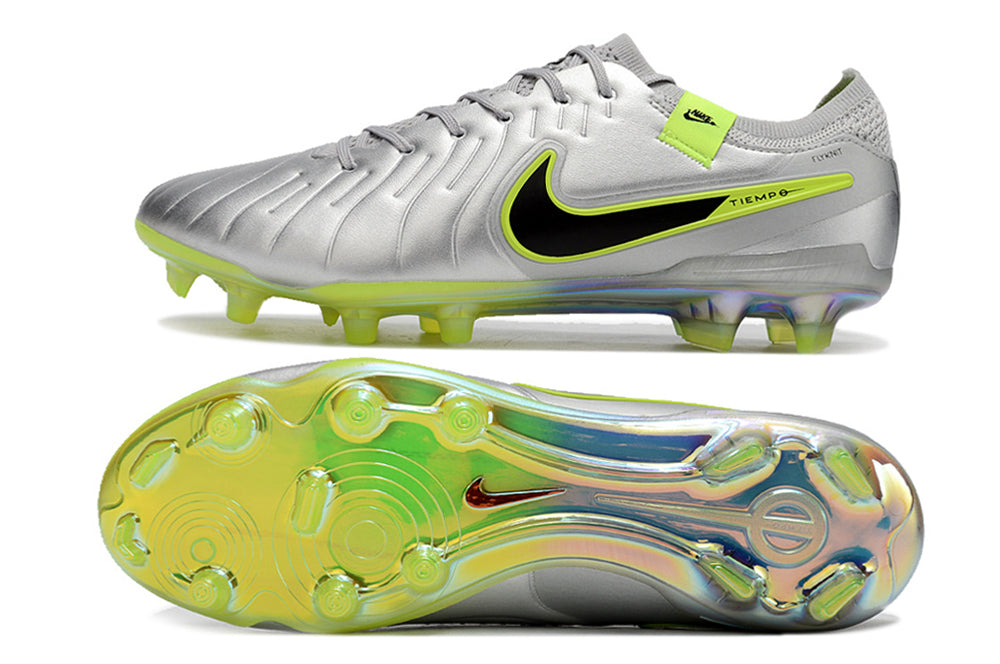 Nike Tiempo Legend - Metallic Gray | Chartreuse Green
