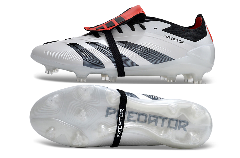 Adidas Predator Accuracy+ Shoes - White | Jet Black | Garnet Red
