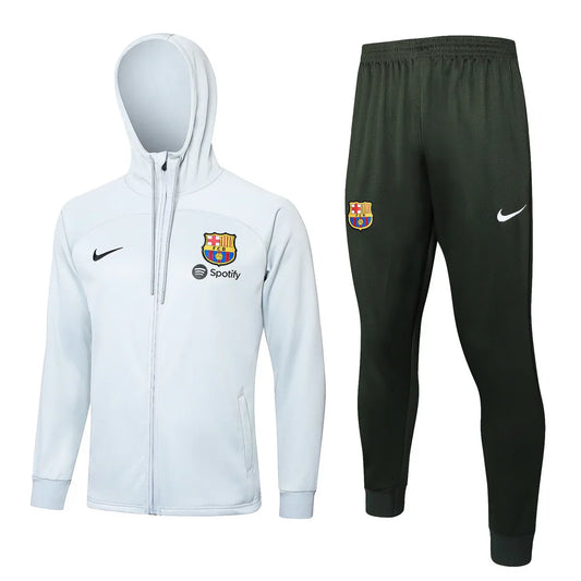 Barcelona White and Dark Green Tracksuit