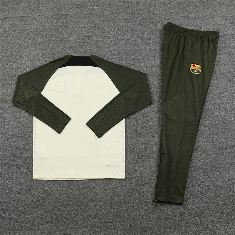 Barcelona Military Green and White Tracksuit