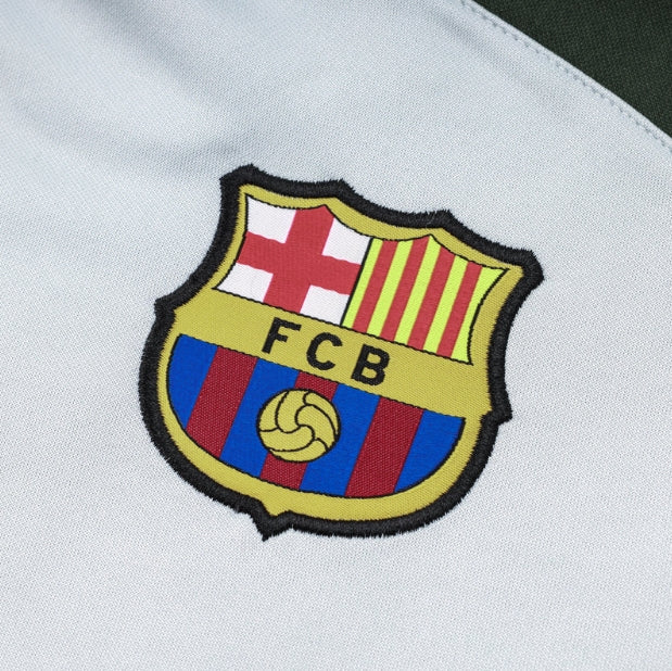 Barcelona White and Olive Green Tracksuit