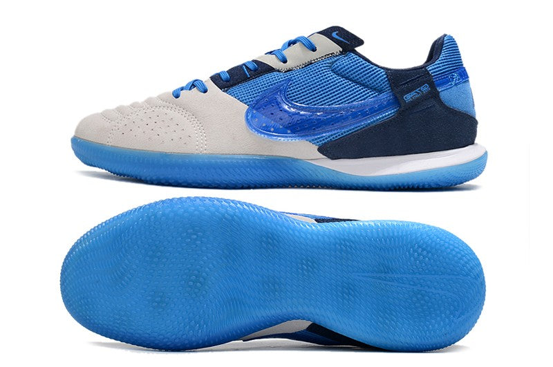 Nike Indoor Soccer Shoes | Streetgato | Light Gray | Blue
