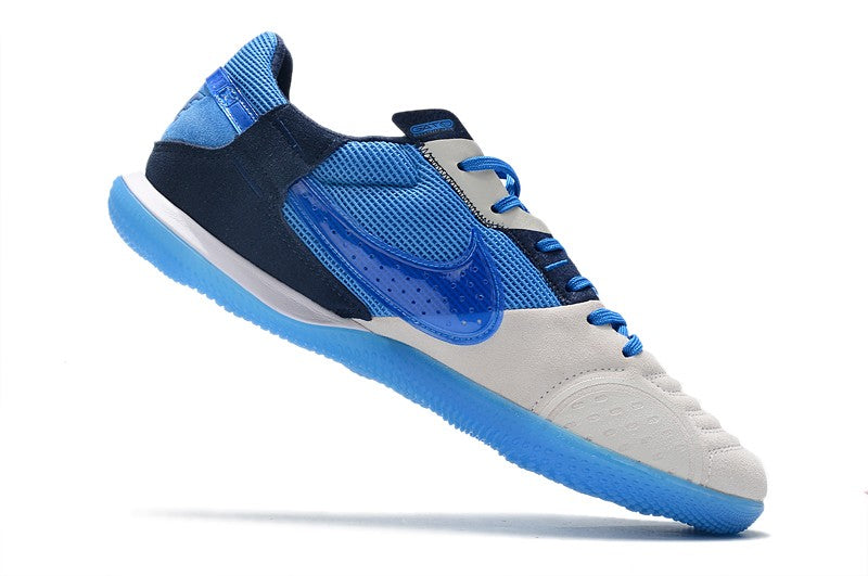 Nike Indoor Soccer Shoes | Streetgato | Light Gray | Blue