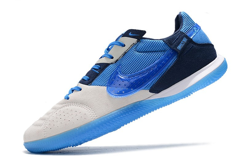 Nike Indoor Soccer Shoes | Streetgato | Light Gray | Blue