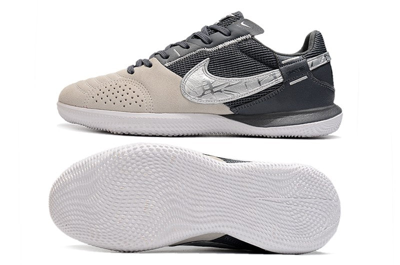 Nike Indoor Soccer Shoes | Streetgato | Metallic Silver | Dark Gray