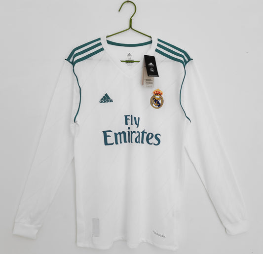 Real Madrid 2017-2018 Retro Long Sleeve Home Kit