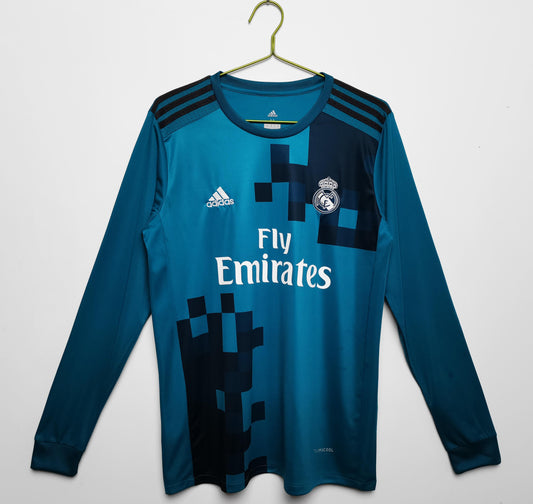 Real Madrid 2017-2018 Retro Long Sleeve Away Kit