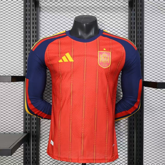 2026 Spain Home World Cup Kit Long Sleeve Player Version