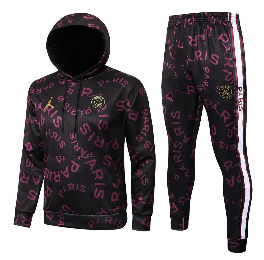 PSG Paris Saint Germain Black and Purple X Gold Tracksuit