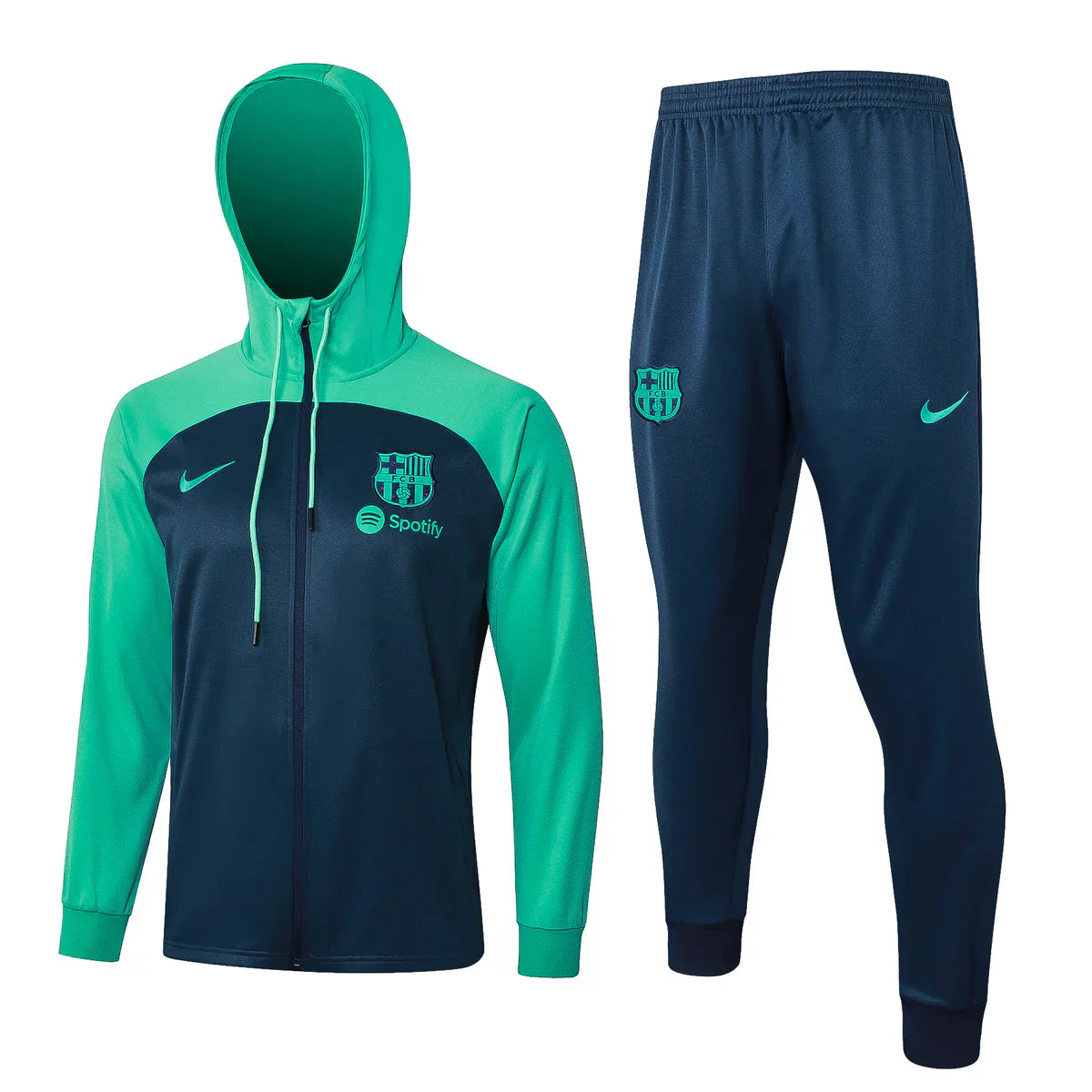 Barcelona Teal Green and Dark Blue Tracksuit