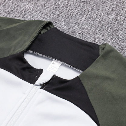 Barcelona Military Green and White Tracksuit