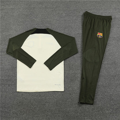 Barcelona Military Green and White Tracksuit