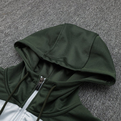 Barcelona White and Olive Green Tracksuit