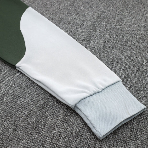 Barcelona White and Olive Green Tracksuit