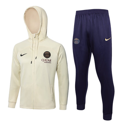 PSG Beige and Dark Blue Premium Tracksuit